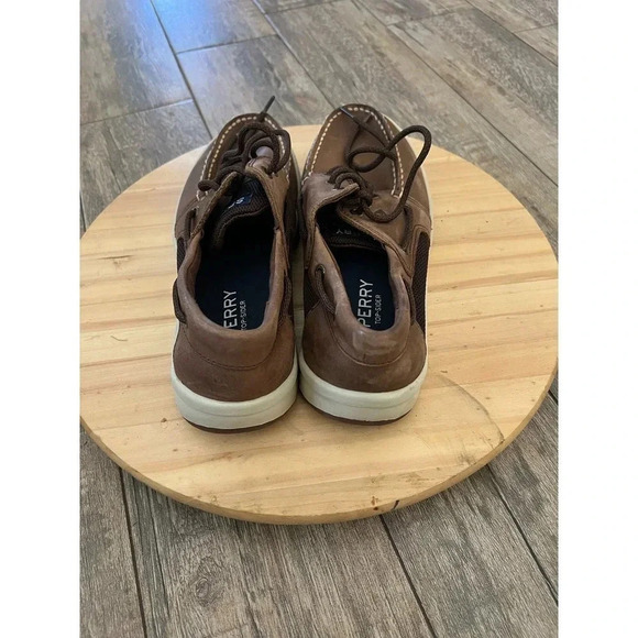 Sperry Top Sider Men's Brown Memory Foam Leather Lace Up Boat Shoes 8.5 - Picture 4 of 5
